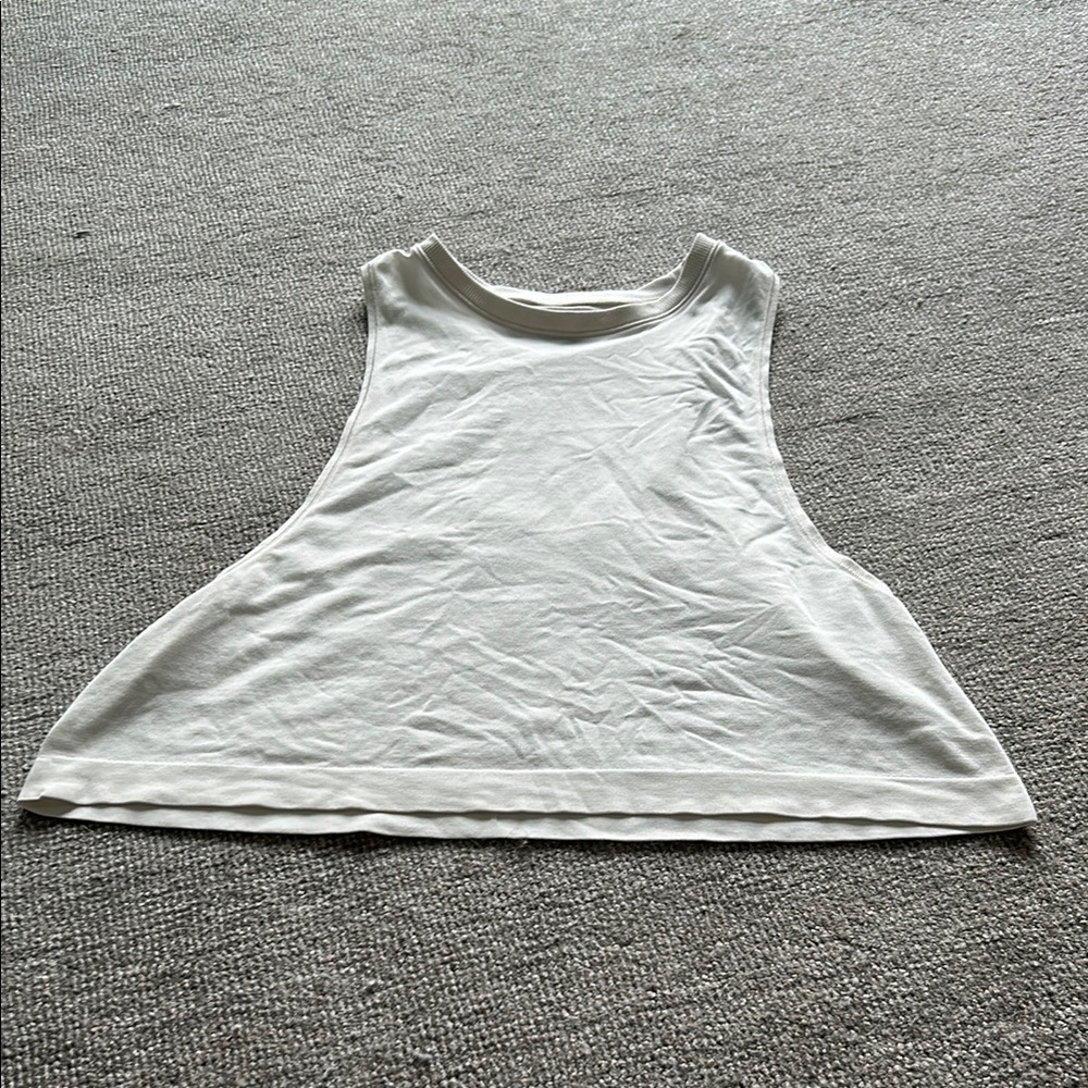 Athleta Cream Boxy Sleeveless Tank Top